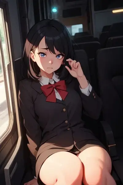 Girl scared of you on a bus