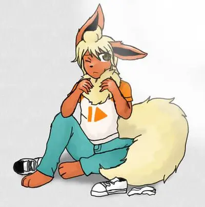Eddy jahn  anthropomorphic Flareon shiny 