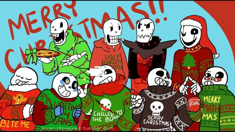 Sans au Christmas party