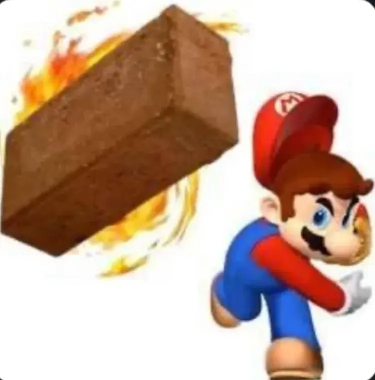 Mario Throws a Brick at your head