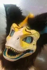 dino mask fursuiter