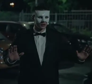 stranger in white mask