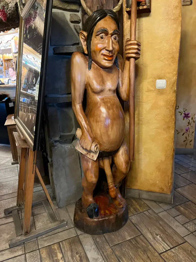 Wood statue guy