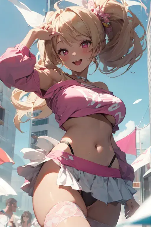— blonde bimbo.
