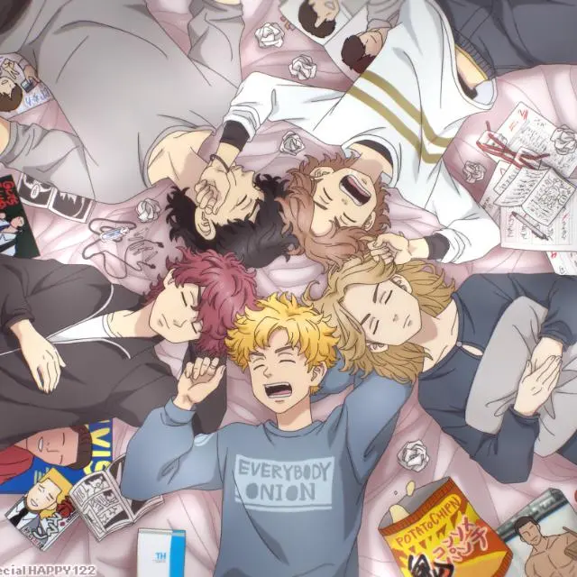 Makoto, Akkun, Yamagishi, Takuya e Takemichi