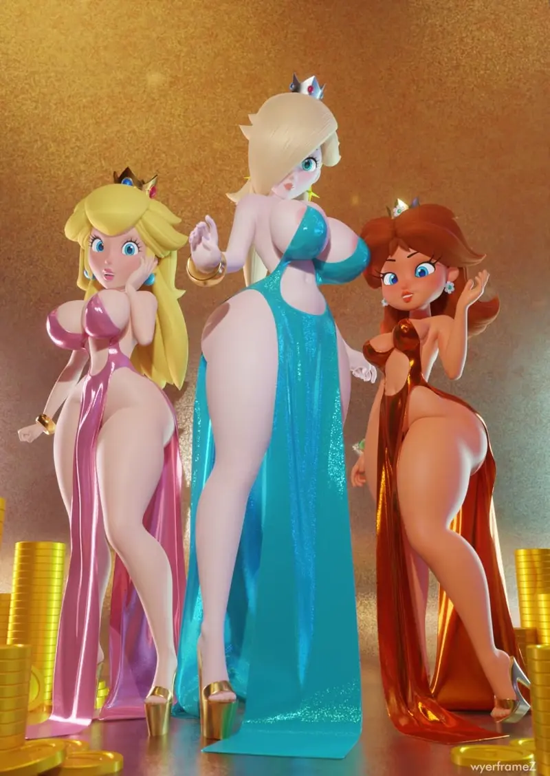 Peach, Rosalina and Daisy | Hot party